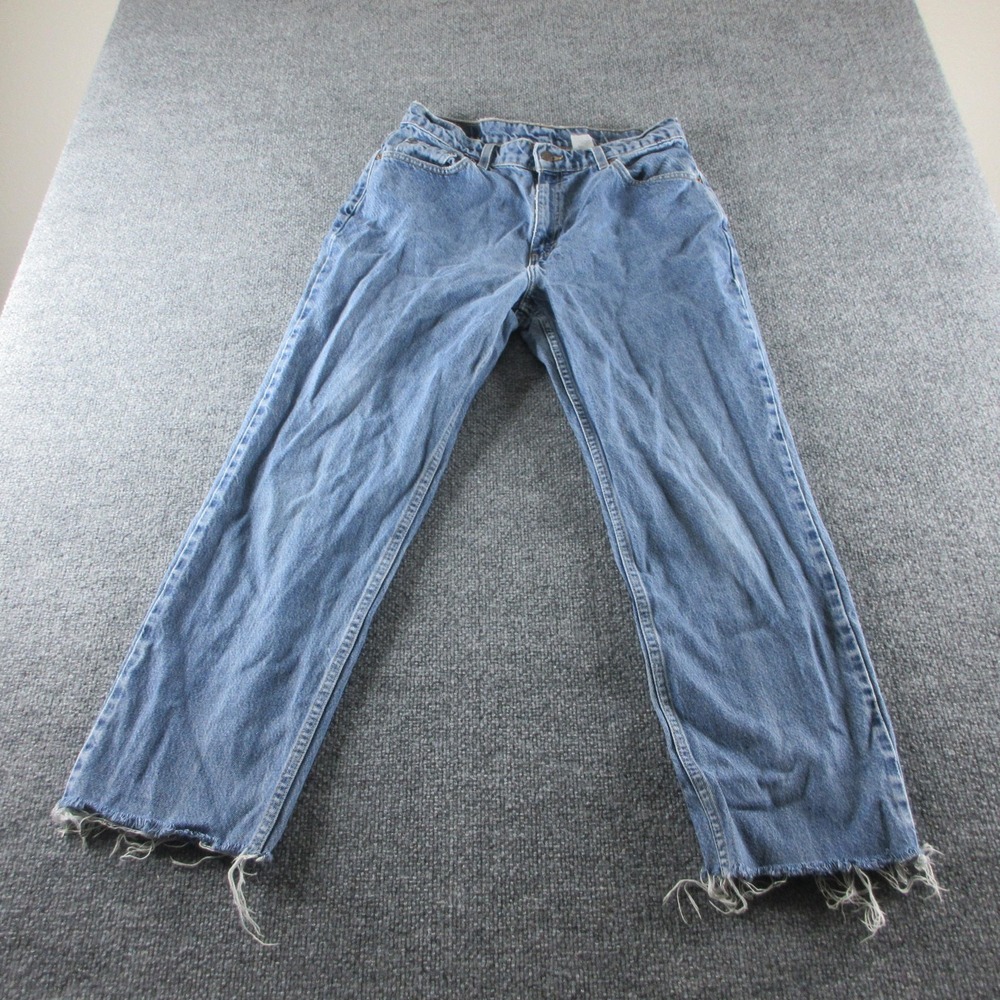 Levis 512 Slim Fit‎ Straight Leg Jeans Women 14 Blue Light Wash Distressed